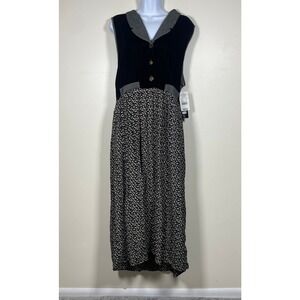 Vintage 80s Black Velvet Maxi Dress M Whimsigoth Renfaire Peasant Goth Formal